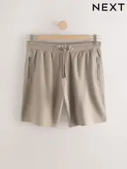 Mushroom Textured Zip Pocket Jersey 100% Cotton Shorts (AL6694) | $47