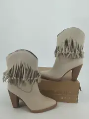 Zodiac, Donna Birch Boot Leather Fringe Trim Size 7.5 M / Heel Height: 3 1⁄4 in