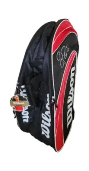 WILSON "ROGER FEDERER" Signature Red/Black 12 Racket Tennis Bag New w/tags