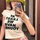 Short sleeved T-shirt niche top圓領簡約字母印花短袖T恤上衣女