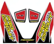 Pro Circuit Red/Yellow/Black T-6 Exhaust Decal Kit (DC22T6-RED)