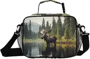 Wild Moose Forest Insulated Lunch Box for Women Men - Ideal for Work, Picnics - Includes Adjustable Shoulder Strap