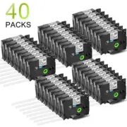 Label Tape Cassette 6MM Compatible Brother P-Touch TZ TZe 111 PT-D200 D210 40PCS