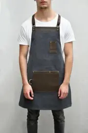 Leather Canva Gardening Apron Crossback Garden Florist Gardener Apron