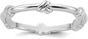 [JewelryWeb] 925 Sterling Silver Rhodium Plated Knot Eternity Ring Size 8-Eternity-Ring for Women