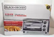 Black + Decker 4-Slice Toaster Oven Black and Silver TO1313SBD - NEW