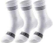 [Lalent] 3 Pairs Men's Cycling Socks for Mountain Biking, Spinning, Road Cycling & Racing, Compression Breathable Running Trekking Camping Hiking Walking Athletic Crew Socks