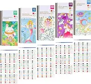 5 Pack Pocket Watercolor Painting Book Set, Watercolor Paint Book, Travel Pocket Watercolor Kit, Pocket Hand Book Stocking Goodie Bag Stuffer Gifts for Kids