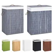 Bamboo Laundry Basket Cloth Bin Multi Colours 40x30x60 cm/52x32x62.5 cm vidaXL
