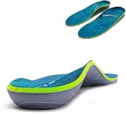 [iFitna] Plantar Fasciitis Arch Support Orthopedic Insoles Relieve Flat Feet Heel Pain Shock Absorption Comfortable Inserts, Green, UK-8-27CM--10.63"