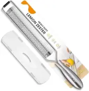Lemon Zester, Heavy Duty Grater Handheld with Protective Cover