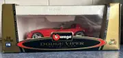 1992 Dodge Viper RT/10 Sports Car Gold Collection 1:18 Scale 3325 NICE - Bburago