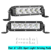 2x 6INCH 72W Orsam LED Light Bar Spot Flood Work Reverse Dual Row 7" Driving Fog
