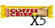 5 Coffee Crisp Chocolate Bars Full Size 50g Each NESTLE Canada FRESH DELICIOUS