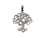 Handcrafted Solid 925 Sterling Silver Tree of Life Charm Pendant