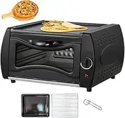 Electric Oven Mini Pizza, 2100W Pizza Chapati Roti Lahmacun Manakish Naan Bread Maker with Bake Tray/Bake Rack/Tray Handle, Temperature Control, Kitchen Grill Ovens for Takeaway Kitchen Appliance