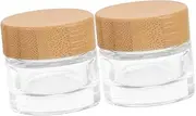 ERINGOGO 2pcs Glass Travel Jars Cosmetic Jar Lids Butter Sample Containers Refillable Butter for Travel