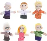 LUOZZY 6pcs Family Finger Puppets Soft Plush Storytelling Toys Interactive Hand for Kids Playtime Gifts Party Favors Supplies