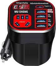 Wezalget Outlet Car Adapter | Cup Holder Inverter for Cars - Auto Electronics Accessories, Automotive Replacement Parts, Plug Adapter Portable for Cars Trucks