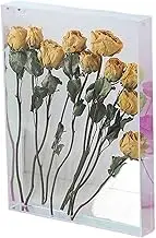 Hollow Photo Frame Colorful Magnetic Decorative Picture Frame Ornament DIY Dried Flower, Specimen, Aquascape Display(Dazzle,25x25cm)