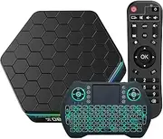 EASYTONE Android TV Box 12.0, 4GB RAM 64GB ROM, H618 Quad-Core, 4K 6K WiFi6 BT 5.0, 3D HDR10 H.265 with Mini Keyboard