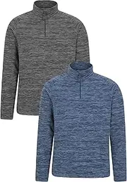 [Mountain Warehouse] Snowdon Mens Full Zip Fleece - Midlayer Pullover, Breathable Jacket, Soft Outerwear, Smooth Fleece Top - For Spring Summer, Travelling