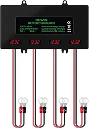 Inncen 48V Battery Equalizer, Digital Display Battery Balancer with LED Display, IP67 Waterproof Automatic Balancing 4 x 12V Battery Equalizer for Lead Acid Lithium Battery