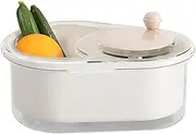 Manual Salad Spinner - Easy Salad Washer, Compact Salad Dryer | Ergonomic Manual Salad Spinner with Non-Slip Base | Large Capacity Salad Spinner for Quick and Efficient Drying