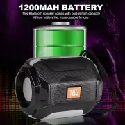 Bluetooth Wireless Speaker Portable Super Bass Rechargeable USB/TF/FM Radio Mic