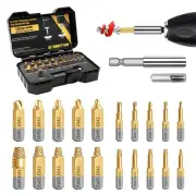 HSS 6542 Screw Extractor Set, 22 PCS Titanium Stripped Screw Extractor Kit, E...