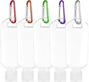 5 Pcs 50ml Refillable Leakproof Travel Bottles, Flip Cap Clear Plastic Empty Bottles Travel Hand Sanitizer Containers Squeeze Container for Cosmetic Toiletries Liquids, Portable Liquid Organizer
