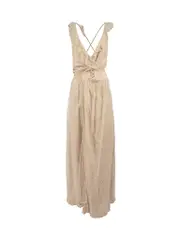 Ceremony by Joanna August Beige Lace Wrap Dress