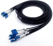 VJSUWI 8 Core TPU Shielded Fiber Optic Patch Cable, 60m-120m, LSZH, SM, Black, 8C, SC, LC, FC, ST, Singlemode, 8 Fibers, 100m, 80m (120m LSZH SC-SC)
