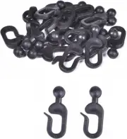 Plastic Hooks for Gazebo Curtains and Mosquito Netting, 36 Pack,Black