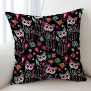 Day of the Dead Cats Cushion Cover