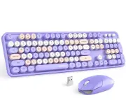 MOFII Wireless Keyboard and Mouse Combo Purple Colorful Full Size