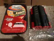 MALIN - TABLE TENNIS RACKET SET - 2 PADDLES/3 BALLS/RETRACTABLE NET - NEW