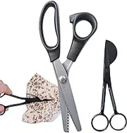 Scrapbook Scissors, Creative Fabric Pinking Shears Scissors - Multifunctional Fabric Scalloped Cut Scissors Decorative Edge Pattern Craft Scissors for Many Kinds of Sewing Buniq