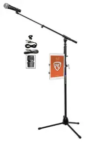 Rockville Karaoke Microphone+Quick Release Mic Stand+Tablet/iPad/iPhone Mount