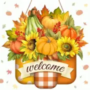 Fall Welcome Door Sign Autumn Hanging Door Hanger for Home Wall Porch Decor