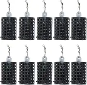Snblzhef 10Pcs Round Fishing Tackle Feeders Cage Iron Fishing Lure Cage Basket Trap Lure Holder Fishing Baits Cage Feeders 30G