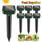 Snake Repeller Solar Powered Ultrasonic Mole Mice Pest Rodent Rat Repellent 2-8x