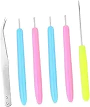 6Pcs Paper Quilling Multifunctional Tools with Quilling Needle Pen Piercer and Tweezers for DIY Craft Projects Easy to Use and Comfortable Grip for Beginners