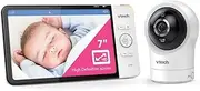VTech RM7764HD 7" Pan & Tilt Smart Wi-Fi 1080p HD Video Baby Monitor with Remote Access, White
