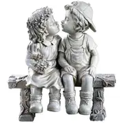 Nevenka Garden Child Kisses Statue First Kiss Puppy Love Kissing Couple Garden Sculpture