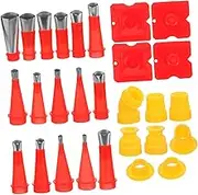 Tofficu 28pcs Caulking Finisher Tool Durable Nozzles for Window Sealant Grout Scraper Easy Caulking Applicator for Home Kitchen Bathroom Use