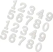 Generic 20pcs Rhinestone Pearl Iron Number Patches for Clothing Shoes Bags Versatile DIY Fashion Accessories Durable Nonwoven Sparkle Style Designs