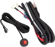 AOLIHAN 12V Air Horn Wiring Kit - Button Switch, Harness, Relay Kit for Car Truck - Grille Mount, Blast Tone Horns (Red Button and Wire)