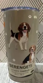 SERENGETI 20oz. 3D PRINTING BEAGLE DOG HOT - COLD TUMBLER NEW WITH TAGS