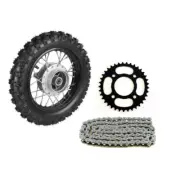 2.50-10 Rear Back Wheel Tyre Rim + Sprocket Chain CRF50 XR50 JR50 70cc Dirt Bike